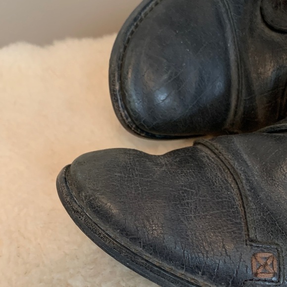 Charles David Knee High Tall Black Leather Lace-Up Boots 7 - Picture 11 of 13